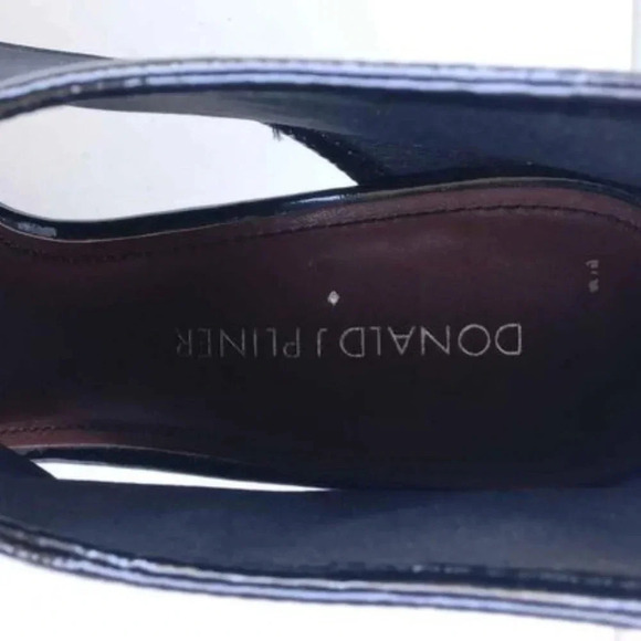 Donald J Pliner Womens Ashlyn Heel Size 8 M Black Zip up Peep-Toe - Picture 3 of 10
